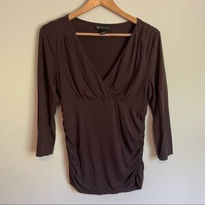 Inc | Wrap V Neck Blouse